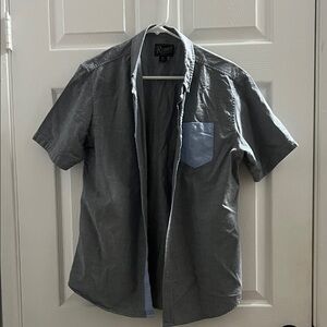 Roper Men's Charcoal and Light Blue Casual Shirt